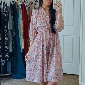 Vintage Terri Juniors California Floral Blush Dress